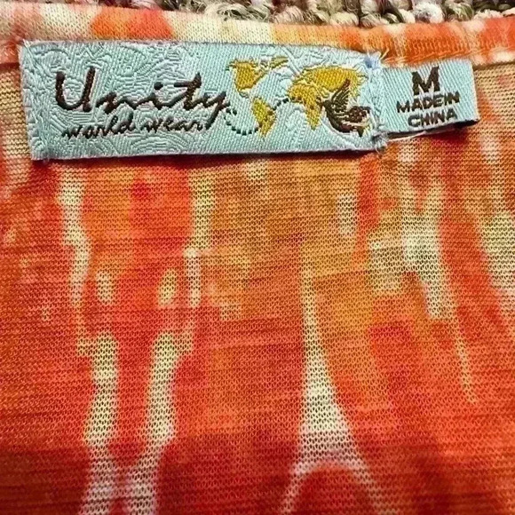 Unity World Wear Orange Paisley Blouse - Picture 3 of 3